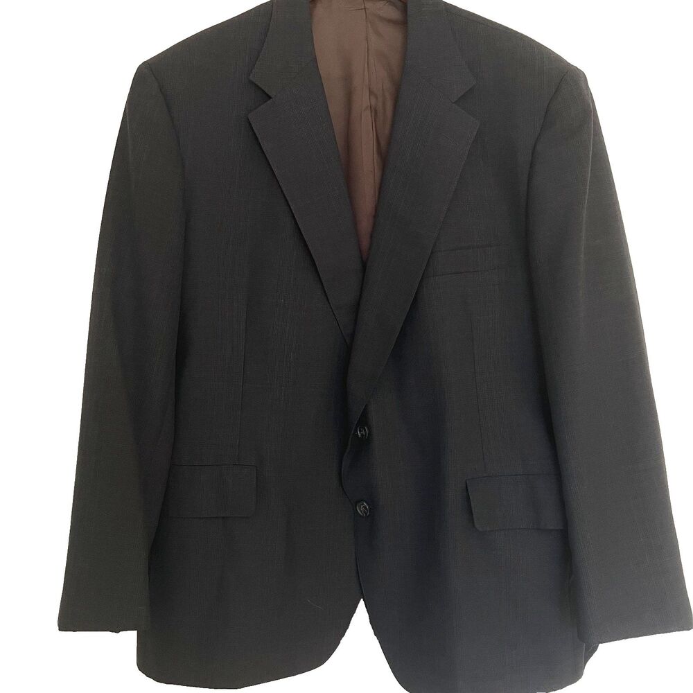 Vintage Adams Row Blazer 46S Anderson Little Brown Glen Plaid Fine Wool USA
